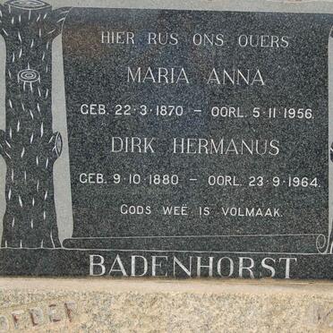 BADENHORST Dirk Hermanus 1880-1964 &amp; Maria Anna 1870-1956