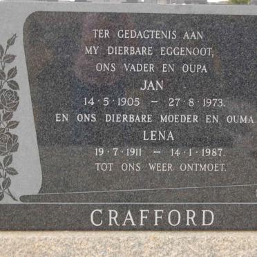 CRAFFORD Jan 1905-1973 &amp; Lena 1911-1987