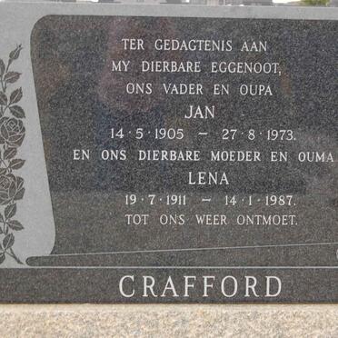 CRAFFORD Jan 1905-1973 &amp; Lena 1911-1987