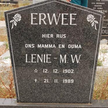 ERWEE M.W. 1902-1989