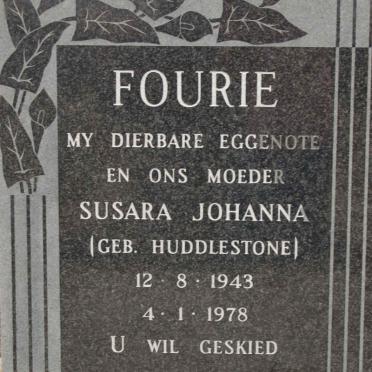 FOURIE Susara Johanna nee HUDDLESTONE 1943-1978
