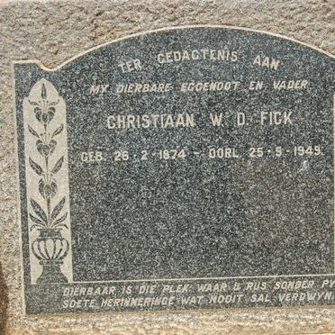 FICK Christiaan W.D. 1874-1949