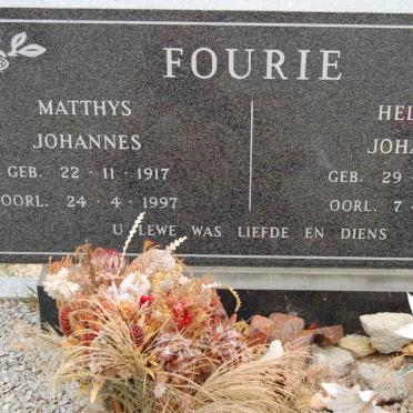 FOURIE Matthys Johannes 1917-1997 &amp; Helena Johanna 1918-1993