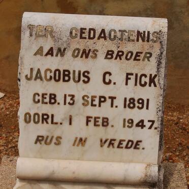 FICK Jacobus C. 1891-1947
