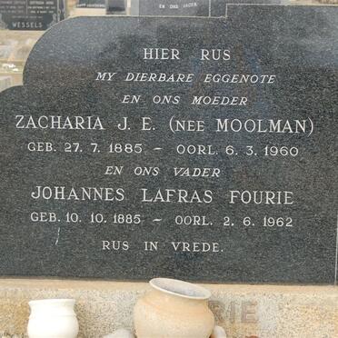 FOURIE Johannes Lafras 1885-1962 &amp; Zacharia J.E. MOOLMAN 1885-1960
