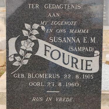 FOURIE Susanna E.M. nee BLOMERUS 1915-1960