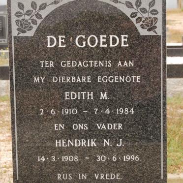 GOEDE Hendrik N.J., de 1908-1996 &amp; Edith M. 1910-1984