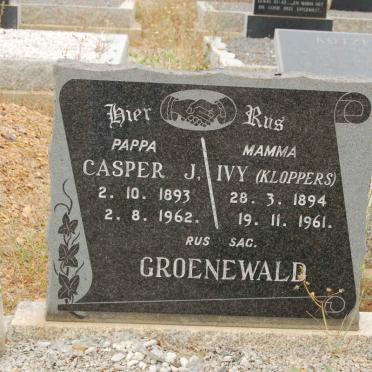 GROENEWALD Casper J. 1893-1962 &amp; Ivy KLOPPERS 1894-1961