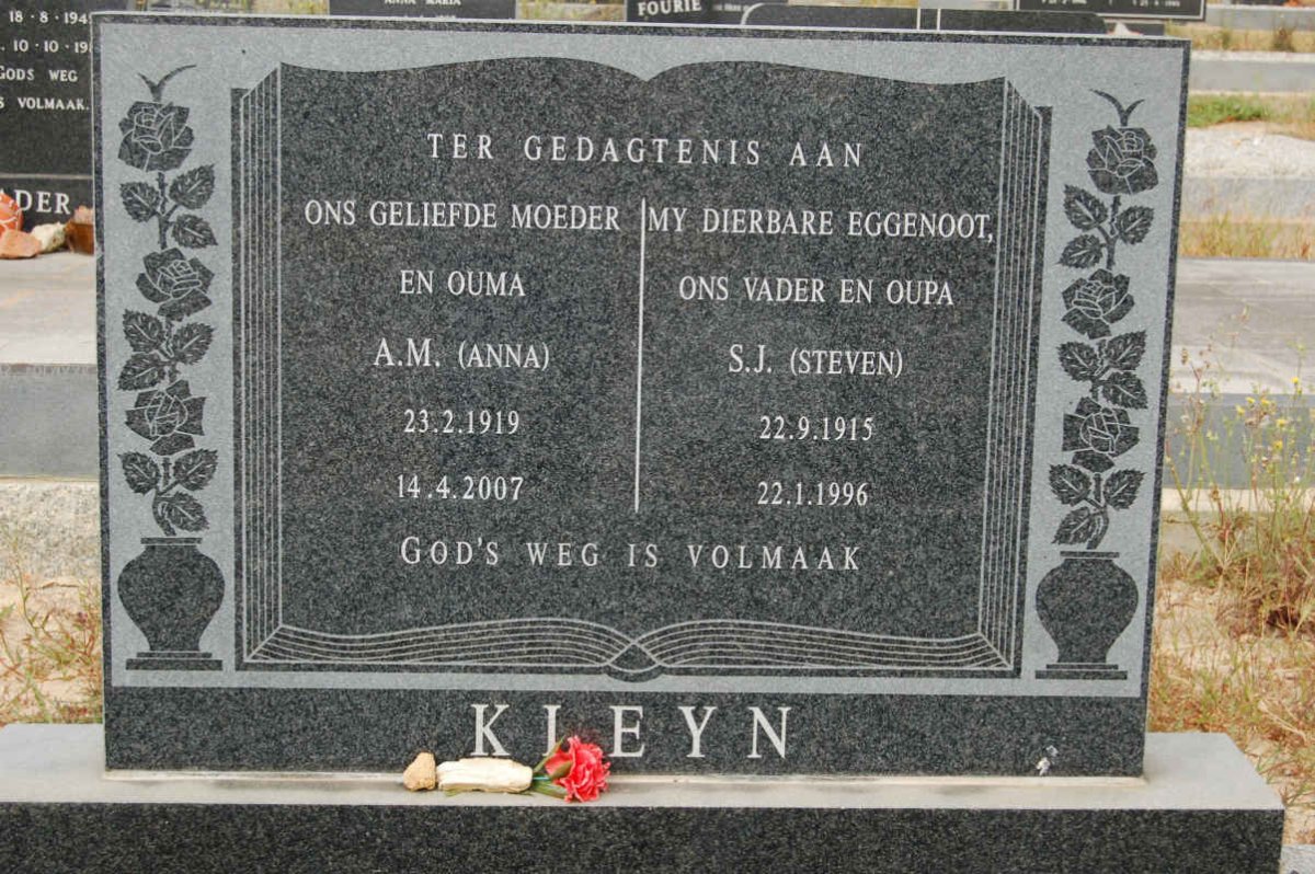 KLEYN S.J. 1915-1996 &amp; A.M. 1919-2007