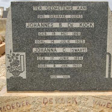 KOCK Johannes B., de 1861-1953 &amp; Johanna C. SWART 1864-1950