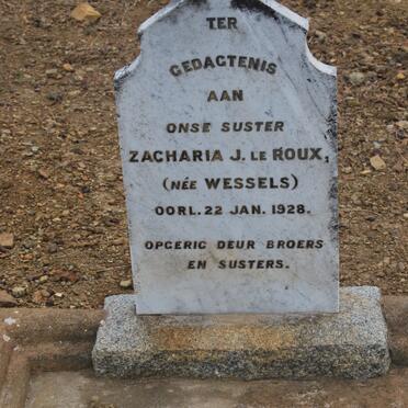 ROUX Zacharia J., le nee WESSELS -1928