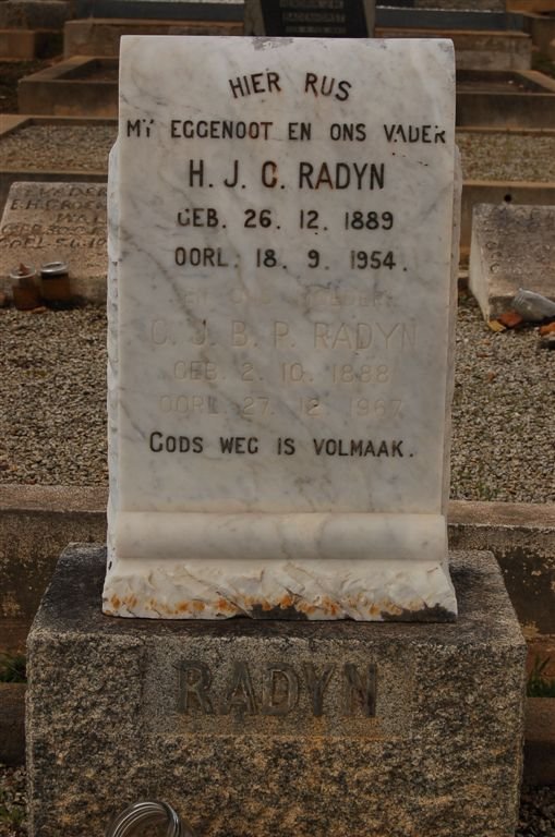 RADYN H.J.C. 1889-1954 &amp; C.J.B.P. 1888-1967