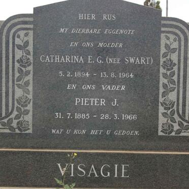 VISAGIE Pieter J. 1885-1966 &amp; Catharina E.G. SWART 1894-1964
