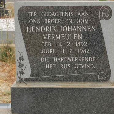 VERMEULEN Hendrik Johannes 1892-1982