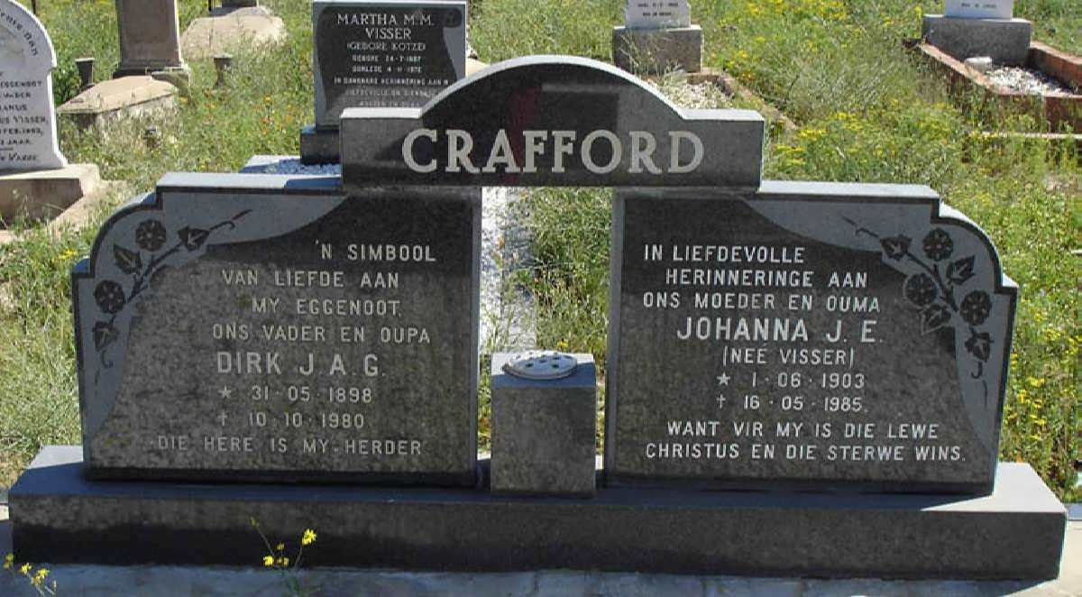 CRAFFORD Dirk J.A.G. 1898-1980 & Johanna J.E. VISSER 1903-1985