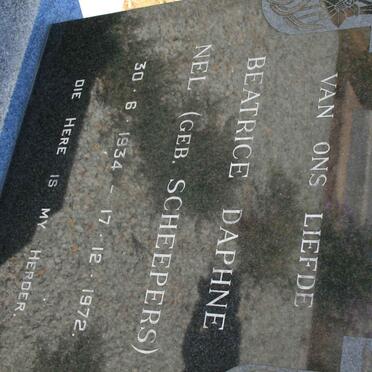 NEL Beatrice Daphne nee SCHEEPERS 1934-1972