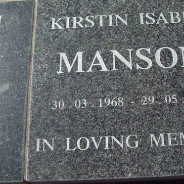MANSON Kirstin Isabel 1968-2004