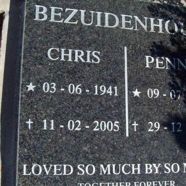 BEZUIDENHOUT Chris 1941-2005 &amp; Penny 1945-2008