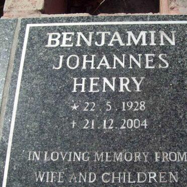 BENJAMIN Johannes Henry 1928-2004