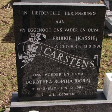 CARSTENS Frikkie 1914-1990 &amp; Dorothea Sophia 1920-1999