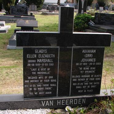 HEERDEN Abraham Johannes, van 1919-2003 &amp; Gladys Ellen Elizabeth MARSHALL 1918-2001