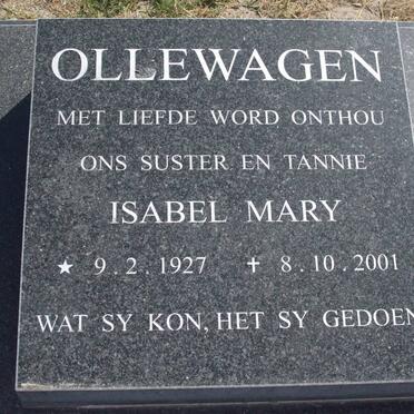 OLLEWAGEN Isabel Mary 1927-2001