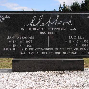 SHEPPERD Jan Abraham 1929-2011 &amp; Lucille 1933-1992