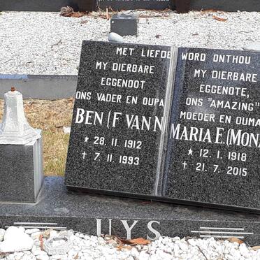 UYS Ben F. van E. 1912-1993 &amp; Maria E. 1918-2015