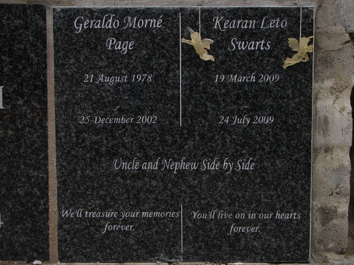 PAGE Geraldo Morne 1978-2002 :: SWARTS Kearan Leto 2009-2009