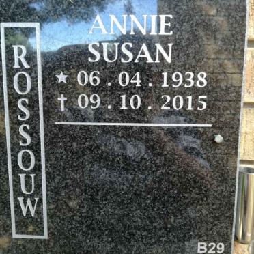 ROSSOUW Annie Susan 1938-2015