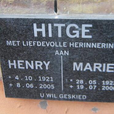 HITGE Hendrik Frederik Marthinus 1921-2005 &amp; Maria Magdalena DU PREEZ 1922-2006