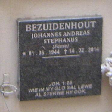 BEZUIDENHOUT Johannes Andreas Stephanus 1944-2014