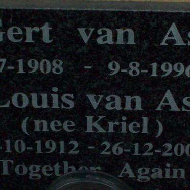 AS Gert, van  1908-1996 &amp; Louis KRIEL 1912-2004