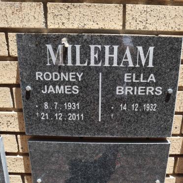 MILEHAM Rodney James 1931-2011 &amp; Ella Briers 1932-