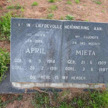 ? April 1914-1991 & Mieta 1909-1987