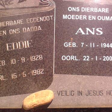 ? Eddie 1928-1982 &amp; Ans 1944-2008