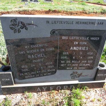 AYFORD Andries 1936-1995 & Rachel 1938-1993