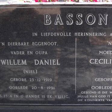 BASSON Willem Daniel 1919-1991 &amp; Cecilia Johanna 1923-1999