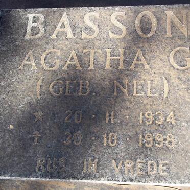 BASSON Agatha G. nee NEL 1934-1998