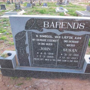BARENDS John 1919-1988 & Susan 1915-1997 