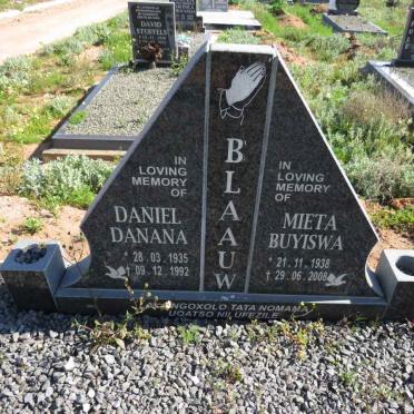 BLAAUW Daniel Danana 1935-1992 & Mieta Buyiswa 1938-2008