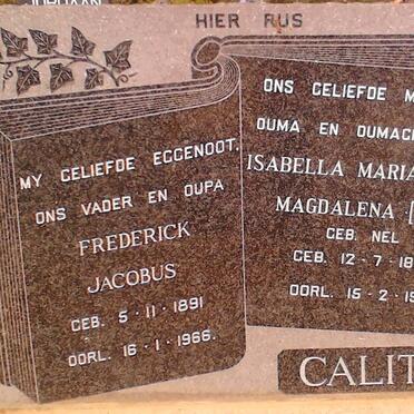 CALITZ Frederick Jacobus 1891-1966 &amp; Magdalena NEL 1899-1988