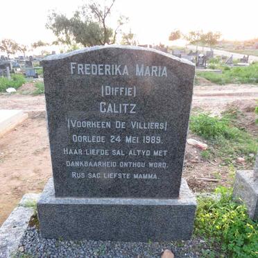 CALITZ Frederika Maria voorheen DE VILLIERS -1989