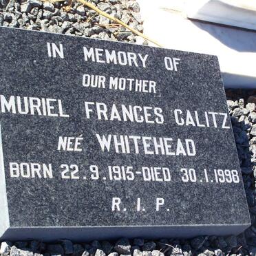 CALITZ Muriel Frances nee WHITEHEAD 1915-1998