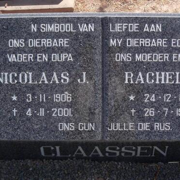 CLAASSEN Nicolaas Johannes 1906-2001 &amp; Rachell Eltina ZEELIE 1907-1986