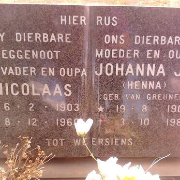CLAASSEN Nicolaas 1903-196? &amp; Johanna Jacoba Dorothea VAN GREUNEN 1902-1983