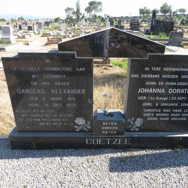 COETZEE Dangcail Alexander 1914-1972 & Johanna Dorathea LA GRANGE 1918-2016
