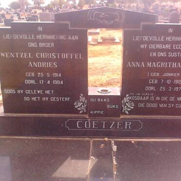 COETZER Wentzel Christoffel Andries 1914-1984 &amp; Anna Magritha Sophia JONKER 1919-1976