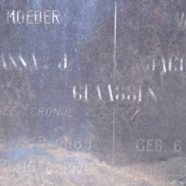 CLAASSEN Jacobus Johannes 1867-1944 &amp; Anna Jacoba CRONJE 1889-1970