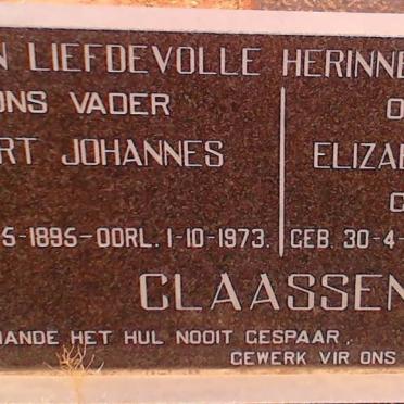 CLAASSEN Gert Johannes 1895-1973 &amp; Elizabeth Christina ZEELIE 1902-1976